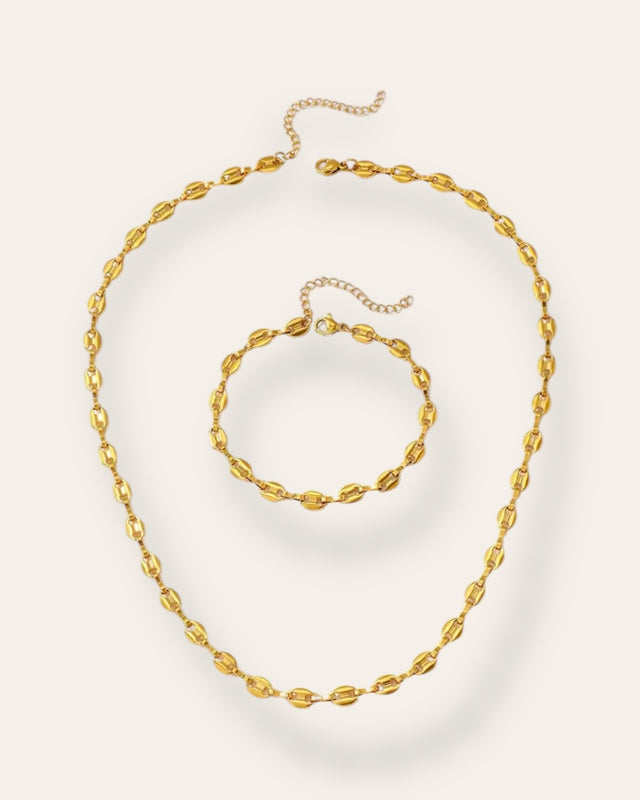 Ensemble en Chaîne Dorée - Bijoux Élégants - Accessoire Intemporel