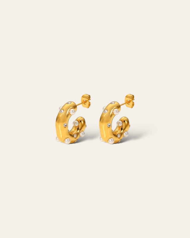 Boucles d'Oreilles Perles - Design Élégant - Ajustable