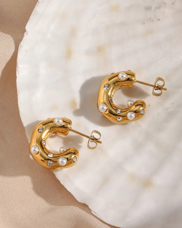 Boucles d'Oreilles Perles - Design Élégant - Ajustable