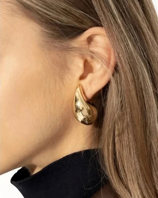Boucles d'Oreilles Dorées - Design Scintillant - Ajustable