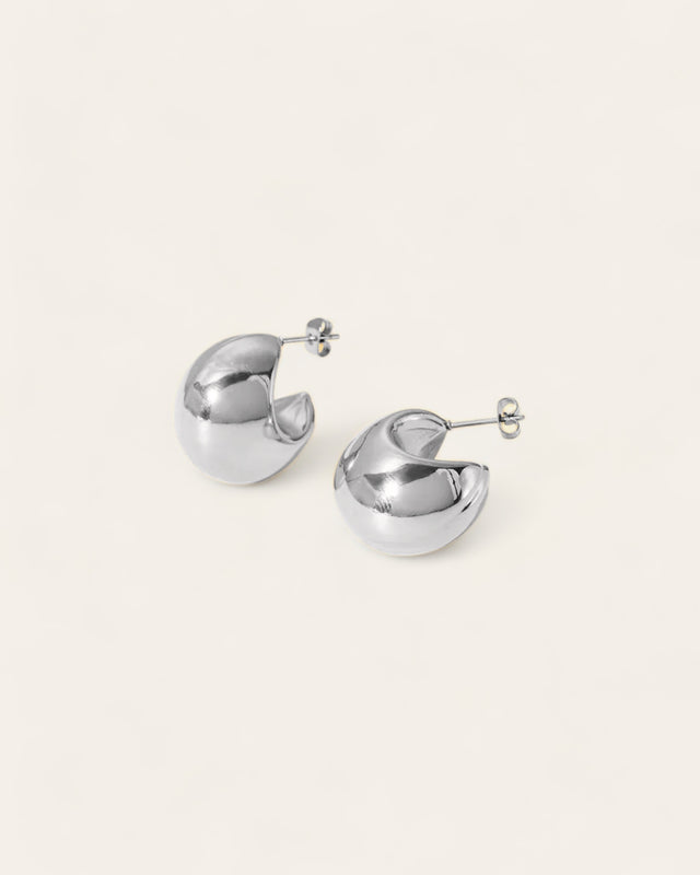 Boucles d'Oreilles Argentées - Design Élégant - Ajustable