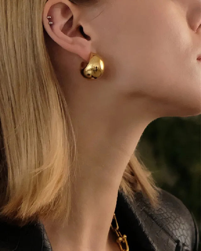 Boucles d'Oreilles Dorées - Design Élégant - Ajustable