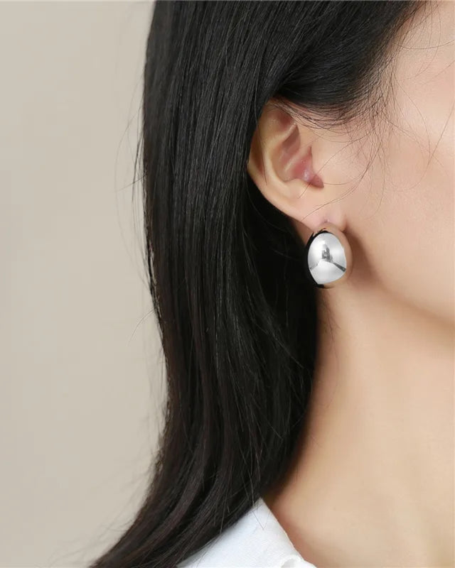 Boucles d'Oreilles Argentées - Design Élégant - Ajustable