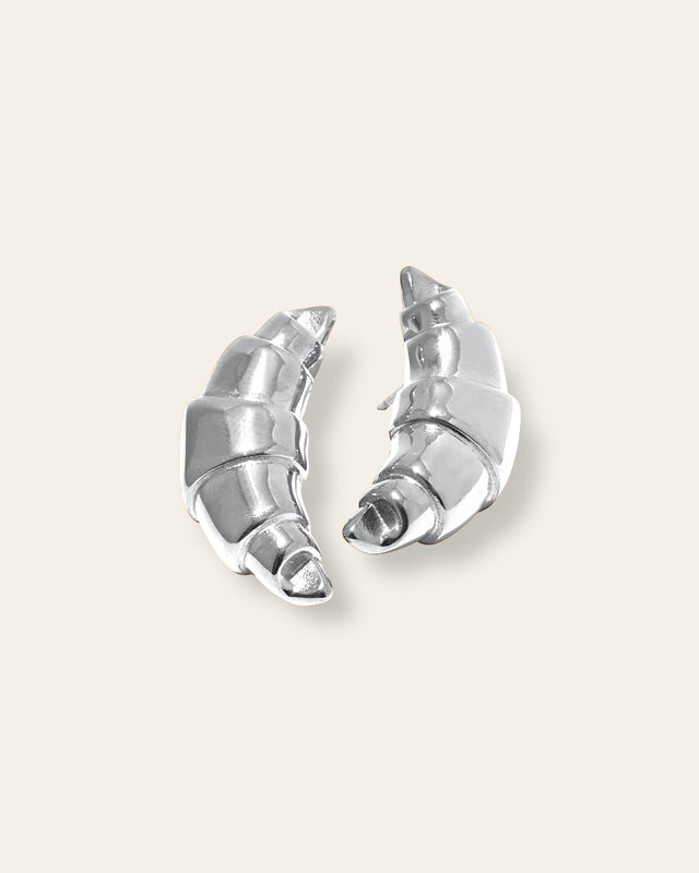 Boucles D'Oreilles LUNE FEUILLETÉE (ARGENTÉ)